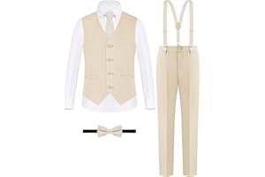 ELPA ELPA BORN FOR ALL WONDERFUL THINGS ELPA ELPA Boys' Formal Suit Set, with Suspenders, Adjustable Waist, from Toddlers to Teen