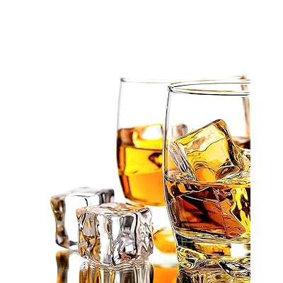 Clear Fake Ice Cubes, 20 PCS 0.8&quot; Plastic Ice Cubes Acrylic Clear Ice Rock Diamond Crystals Square Fake Ice Cubes Display for Home Decoration Wedding Centerpiece Vase Fillers by DomeStar