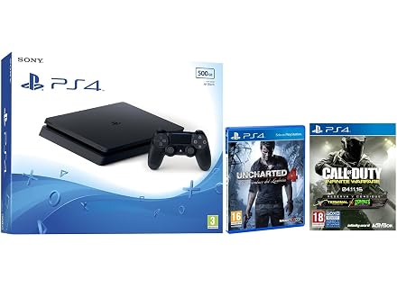 PS4 Slim 500 GB + Call Of Duty: Infinite Warfare + Uncharted 4