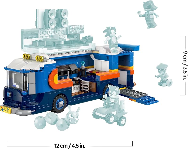 Sonic The Hedgehog Team Sonic Command Truck Toy - Interactive Set with an ATV Car & 5 Figures Incl. Tails - Gift for 8+ Year Old Boys, Girls & Gaming Fans - 77006