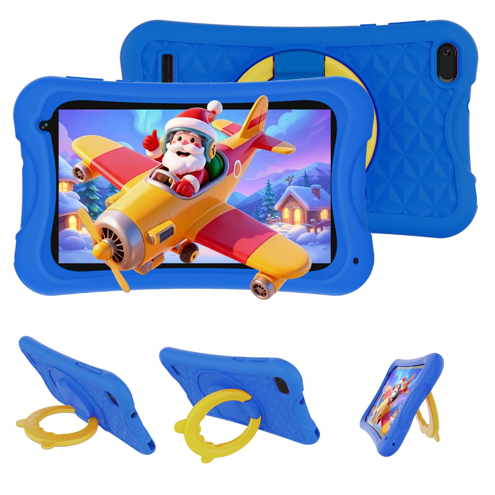 DigiLand Android Kids Tablet,7 inch IPS Screen,4GB RAM+32GB ROM,Dual Camera 2MP+5MP,Safety Eye Protection,Education,Tablet for Toddle with WiFi,Games,Parental Control APP,with Proof Case(Blue)