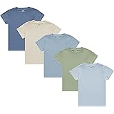 Cudlie 5-Pack Toddler Boys’ T-Shirts – Soft Cotton Tees for 12M to 4T – Solid Colors, Everyday Value, Soft and Comfy