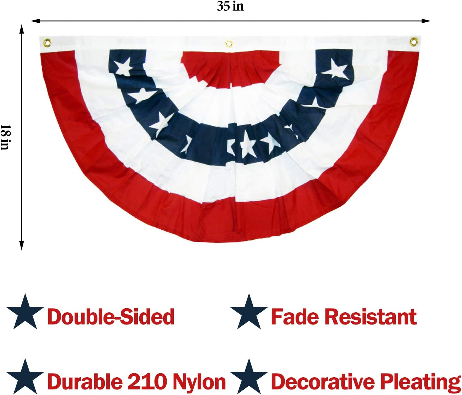 EBaokuup 1.5x3Ft USA Patriotic Pleated Fan Flag - Image 4
