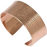 John S. Brana 1 Inch Wide Bark Copper Cuff Bracelet Handmade Jewelry - 100% Solid Uncoated Copper