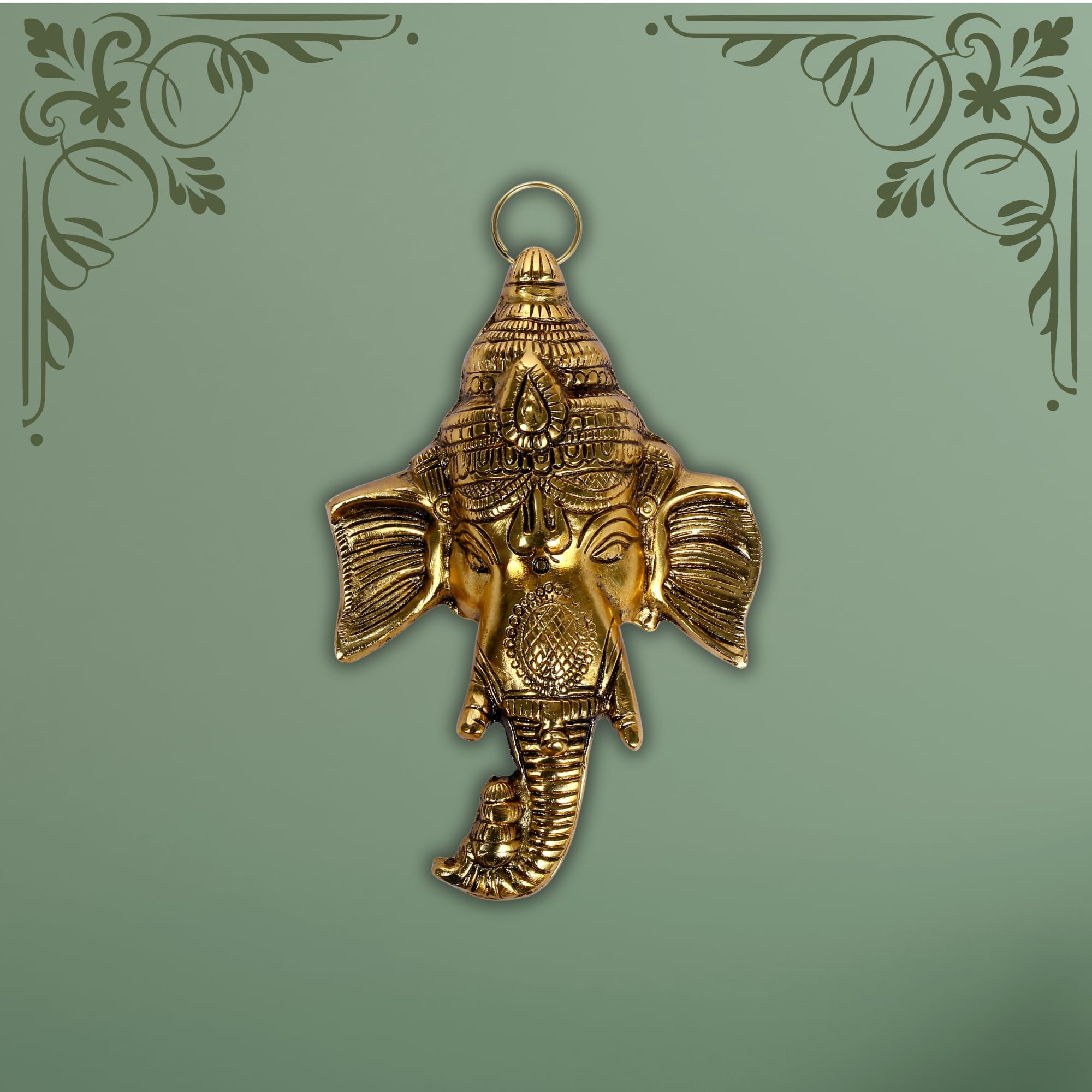 Trendy Crafts Metal Lord Ganesh Ganesha Wall Hanging Article for Home Entrance Wall décor, Room décor, Best for Housewarming, Wedding Gifts