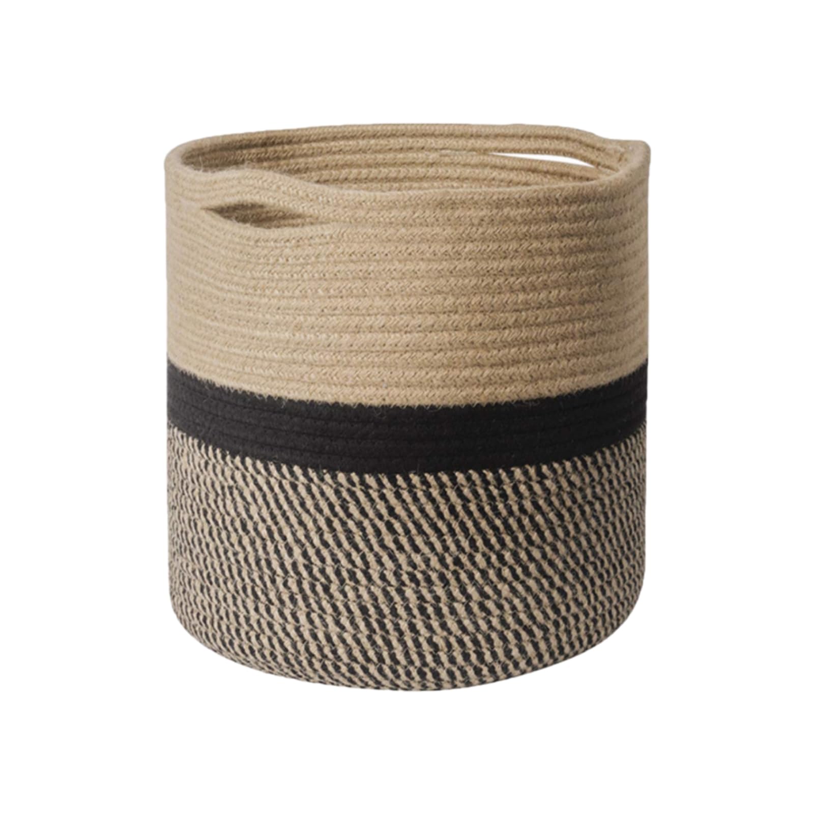 Rope Basket, Blanket Basket, Woven Storage Basket, Natural Cotton Rope Storage Basket, 28 x 28 cm Cute Foldable Bathroom Storage Basket for Toy, Art, Craft Supplies, Clothes Storage