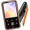 AGPTEK 64 GB MP3-speler Bluetooth 5.0 met 2,4 inch TFT-kleurenbeeldscherm, hifi-muziek met luidspreker, touch-toetsen, FM-radio, e-book, opname, slaaptimer, ondersteuning tot 128 GB, zwart