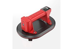 Mtnte BH-100 Electric Suction Cup Lifter with Digital Display - 440lbs Lift for Glass Tile Floor Windshield, 8H Battery, 3-Layer Leakproof, 13000RPM Motor (Rose red)