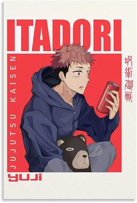 Amazon Com Jksi Yuji Jujutsu Kaisen Poster Canvas Art Poster And Wall Art Picture Print Modern Family Bedroom Decor Posters 20x30inch 50x75cm Posters Prints