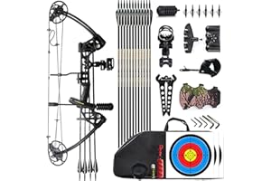 Lanneret Compound Bow and Archery Sets - Right Hand Archery Compound Bows 0-70 lbs Draw Weight Adjustable for Adults and Beginners，Hunting Bow Kit for Beginner