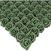 INSUNSIX Foam Flowers,200PCS Emerald Green Roses 1.97in Fake Roses Artificial Roses Flowers for Craft DIY Wedding Party Home Decoration(Green)