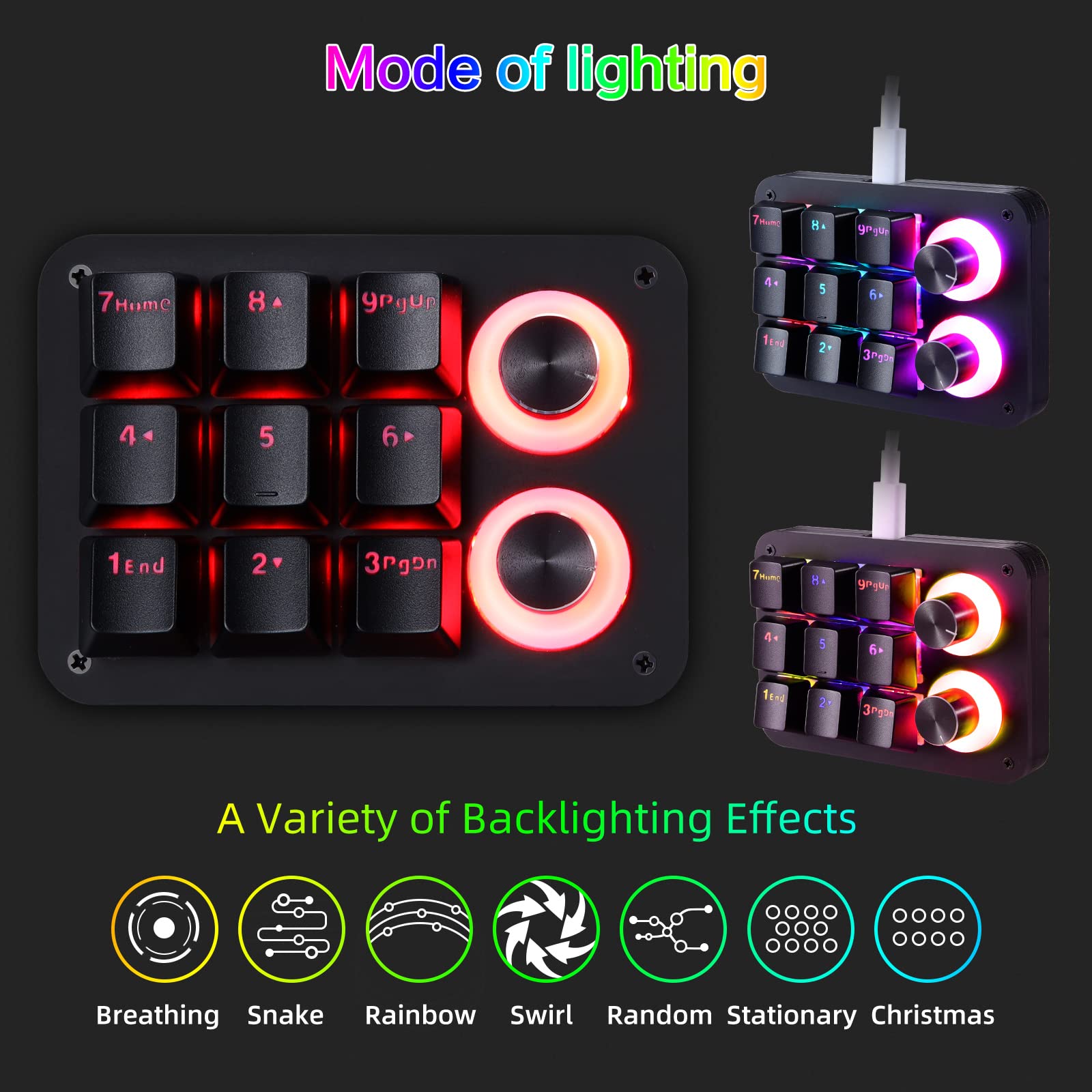 Mua Koolertron 9-Key Mechanical Numpad with 2 Programmable Knobs, LED ...