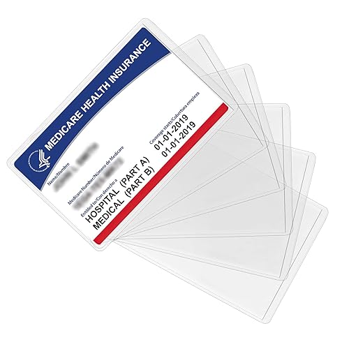 10 Pack Plastic Credit Card Holder Protector Sleeves Social Security Card Protector Medicare Card Protector Sleeve Clear PVC Waterproof Card Holder Cover For Credit Business Cards Id Debit Cards