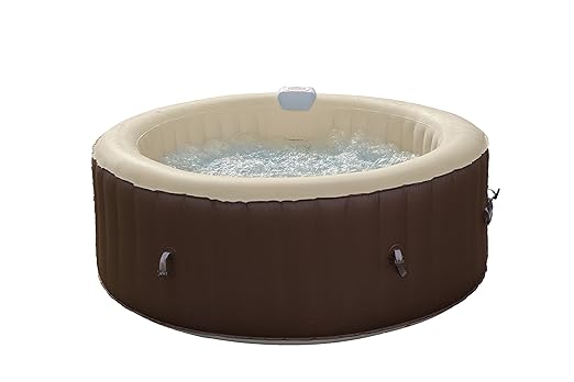 Jbayzone 7150017 Vasca Idromassaggio Gonfiabile Riscaldata 800 Litri Marronecrema 180x180x65 Cm