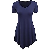 Made By Johnny Women's Short Sleev Swing Shirt Casual Tunic Top