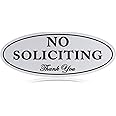 Kichwit No Soliciting Sign for Front Door, No Solicitors Sign for Home Magnetic, Silver, 2.8” x 7”, Keeps Unwanted Visitors A
