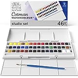 Winsor & Newton Cotman Watercolor Studio Set, 45 Half Pans