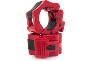 Prosource Fit Olympic Barbell Clamp Collars Quick Release Pair of 2-inch Durable Barbell Clips for Weightlifting, Powerliftin