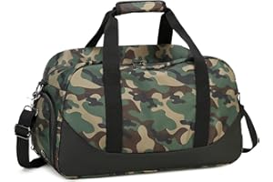 Octsky Boys Overnight Bag Weekender Bag Sports Gym Travel Duffel Bag with Shoe Compartment, Camo Green