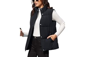 MAGCOMSEN Women's Puffer Down Vest Oversized Zip Up Outerwear Lightweight Winter Padded Gilet Jacket with Pockets
