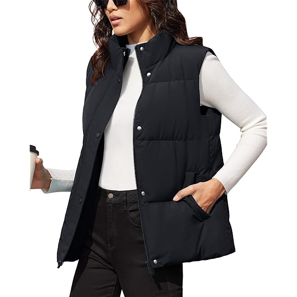ジャケット・アウター sneakersnstuff sns puffer vest xl WHN Womens Oversized Puffer Vest Trendy Sleeveless Zip Up