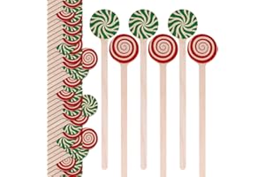 MIFENGDA 120Pcs Christmas Coffee Stir Sticks Wooden Cocktail Stirrers Disposable Drink Stirrers Round Wooden Milk Stirrers 6 Inch Christmas Wooden Stir Sticks for Coffee Beverages Cocktail Chocolate Hot Drinks