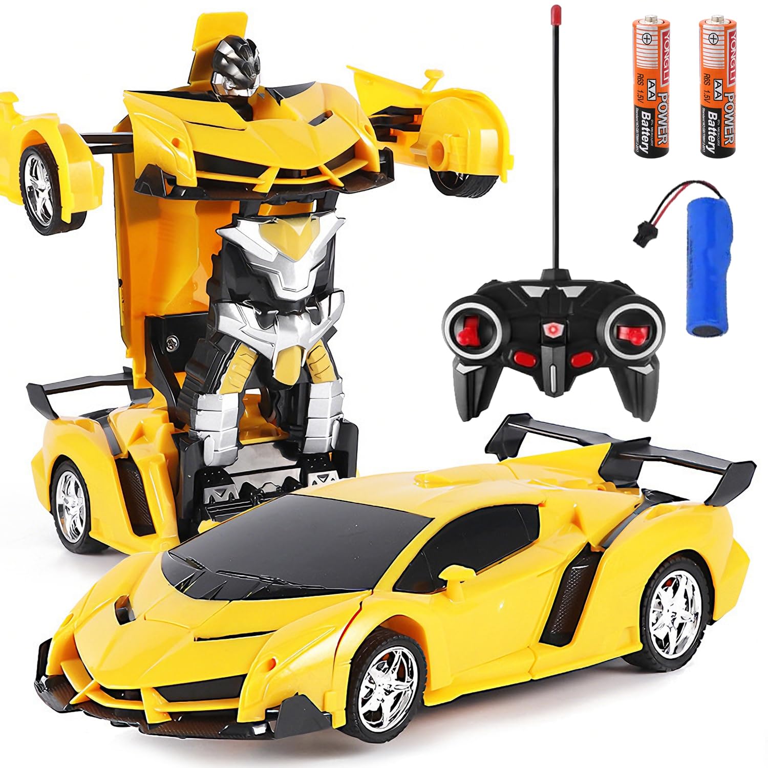 Remote Control Car Toys, Kids RC Cars, One Button Transformation, 360° Rotating Drifting, 2.4Ghz, Transform Robot RC Car with LED Light, Gift for Kids Age 4 5 6 Years Old Boys and Girls
