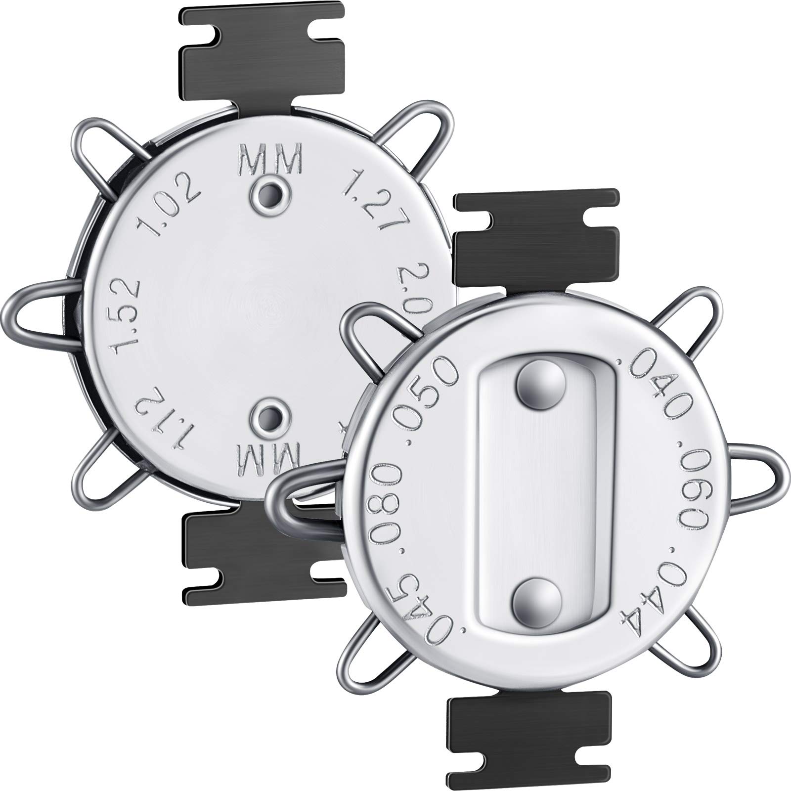 Photo 1 of 2 Pieces Spark Plug Gap Gauge Tool Spark Plug Gauge Measuring Tool Metric Standard Inches Gapper for Motorcycles