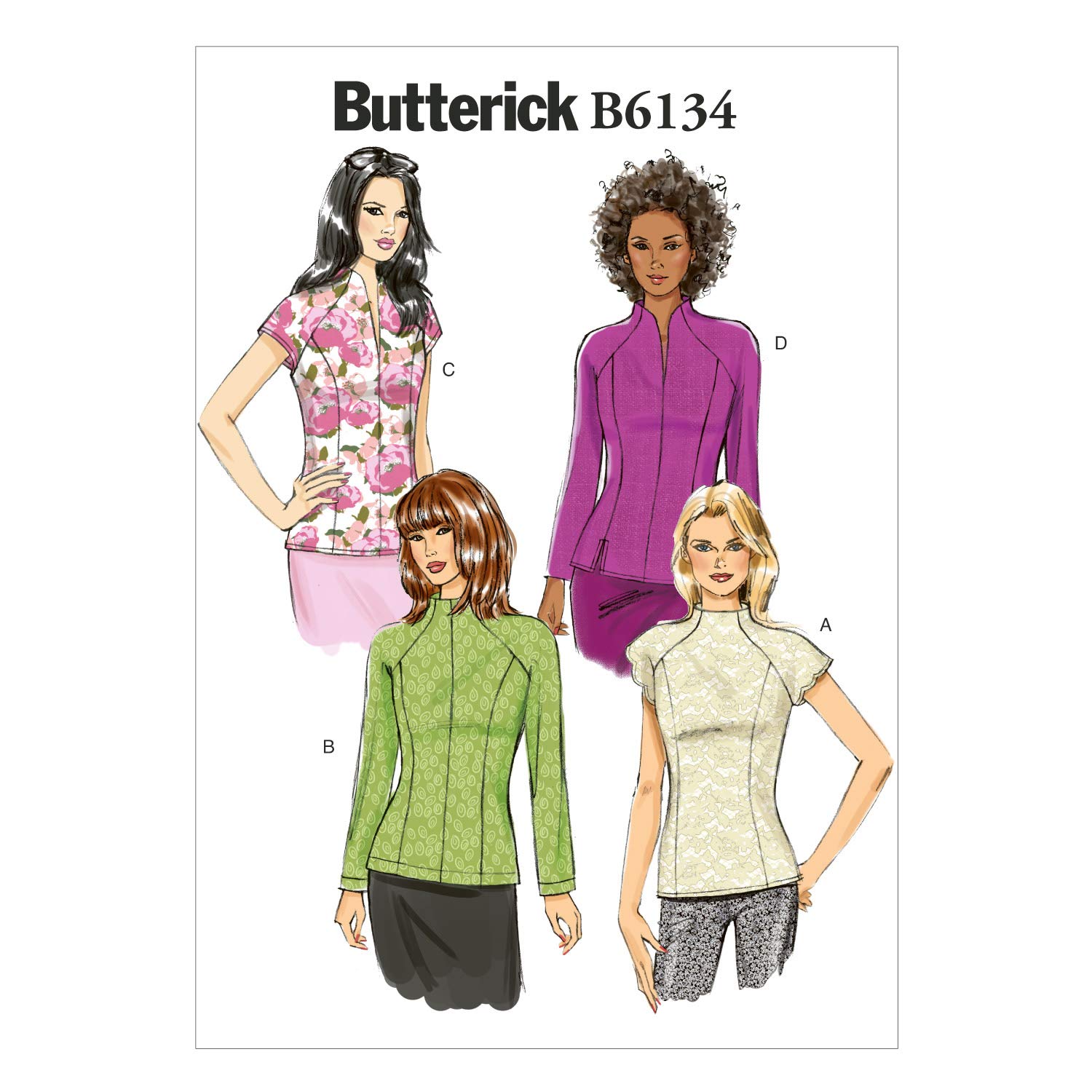 Butterick Patterns 6134 A5 Sizes 6-8 - 10-12 - 14 Misses Top