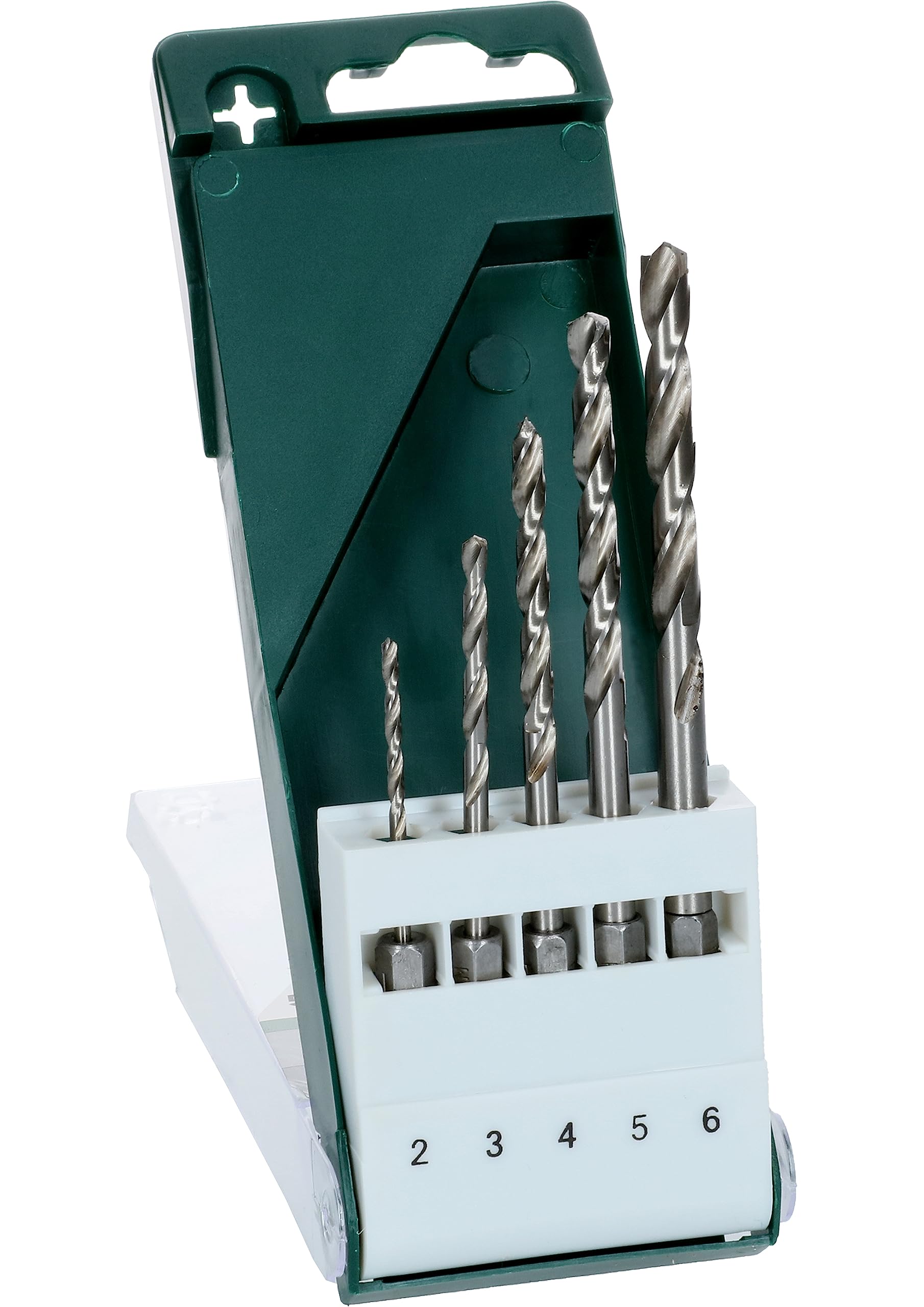 Bosch 2609255127 DIY Metal Drill Bit Set 5-Piece High-Speed Steel-G with Hexagonal Shaft 2-3-4-5-6 Conical Female Ground Joint 135° HEX 3126-E 6.4