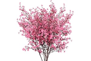 AILANDA 6 Bundles Artificial Flowers Gypsophila Bouquets Pink Valentine's Day Floral Arrangements Baby Breath Bush Real Touch Silk Floral for Wedding Table Centerpieces Party Home Garden Farmhouse