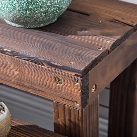 XYHX Soporte de Flores, balcón de Madera Maciza, Marco de Madera ...