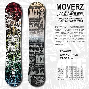 Amazon スノーボード Acc Moverz ダブルキャンバー 19 モデル ブラック 138 Acc Snowboard ボード ボードセット