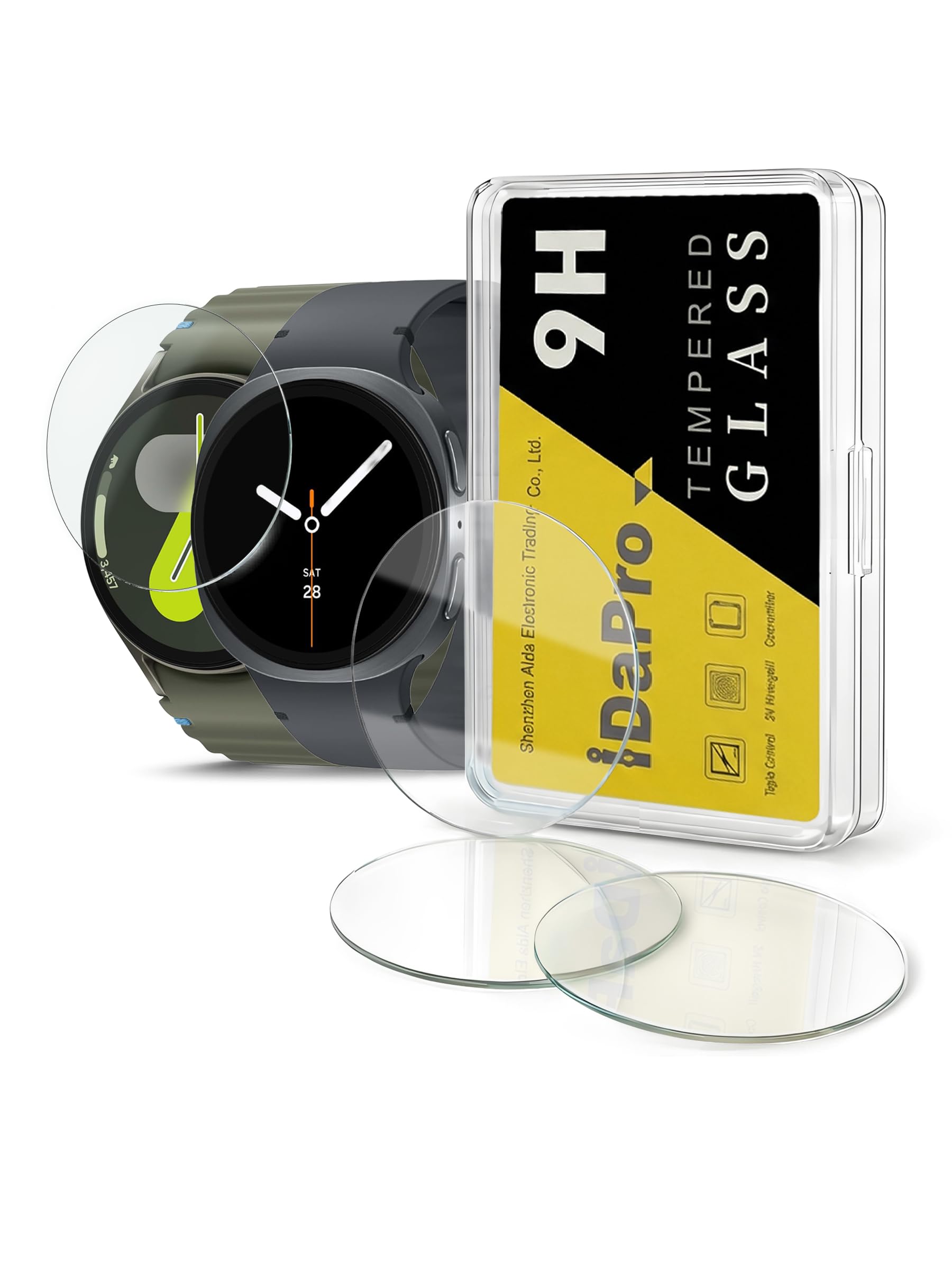 Photo 1 of iDaPro Screen Protector for Samsung Galaxy Watch 8/7/6/5/4 (44mm)[4Pcs],9H Tempered Glass Protection Kit in Reusable Storage Case,Anti-Scratch,Bubble-Free,Easy Installation