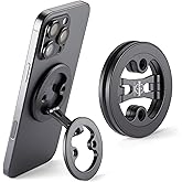 Dual Ring Magnetic Phone Holder– Ultra-Compact, Foldable, and Durable Aluminum Alloy Phone Stand for iPhone 12 13 14 15 16 (Compatible with MagSafe Cases)