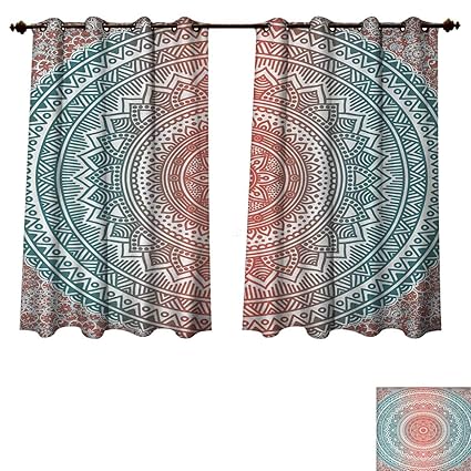 Amazon Com Teal And Coral Blackout Curtains Panels For