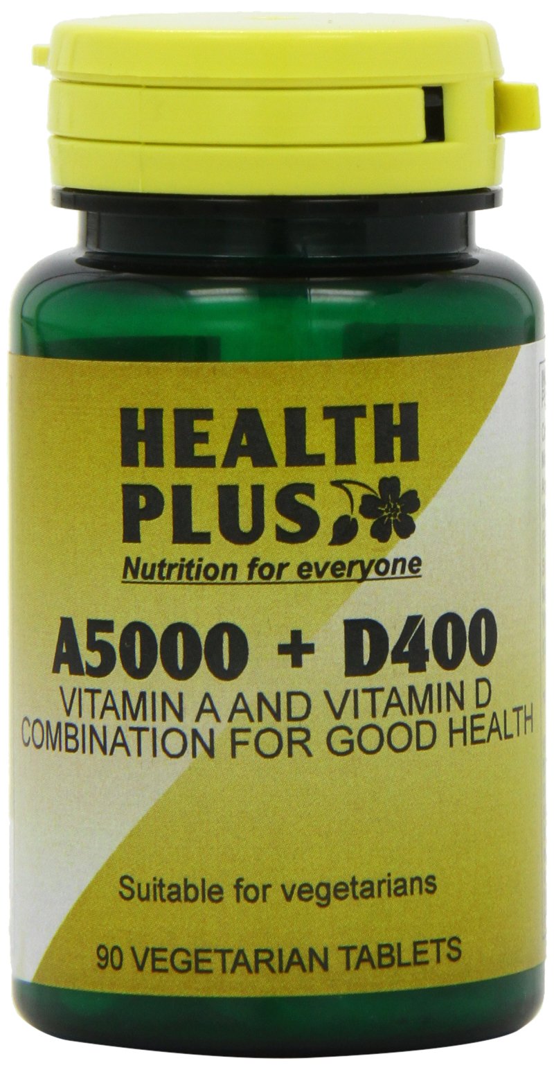 Health Plus A5000 + D400 Vitamins A & D Supplement - 2 X Packs Of 90 Tablets (180 Tablets)