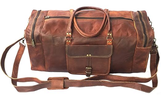 CRAFAT 20 100% Pure Leather Unisex Travel Brown Casual Duffle/Gym Bag
