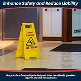 Abbey Wet Floor Sign Pack of 2 Yellow 640mm Height Caution Cleaning in Progress view 7