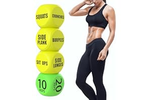 SKYWIN TidyFriend Exercise Dice – 6 Sided Foam Workout Dice for Teens & Adults, Fun Fitness Equipment for Solo or Group Classes, Home Gym Use – Great Workout Equipment & Gifts for Gym Lovers (Yellow)