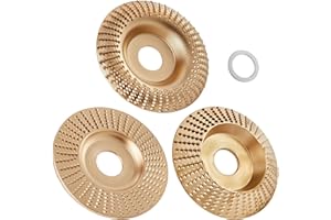 Loyala 3PCS Angle Grinder Wood Carving Disc Set for 4" or 4 1/2" with 5/8" Arbor, Grinding Wheel Shaping Disc for Wood Cutting, Grinder Cutting Wheel Attachments