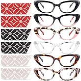 CHOFILORD 6 Pack Cat Eye Reading Glasses for Women Fashion Cute Blue Light Blocking Computer Readers Spring Hinge