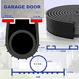 DGSL Garage Door Bottom Seal Rubber U-O Ring Track Retainer Kit 10Ft Black view 3