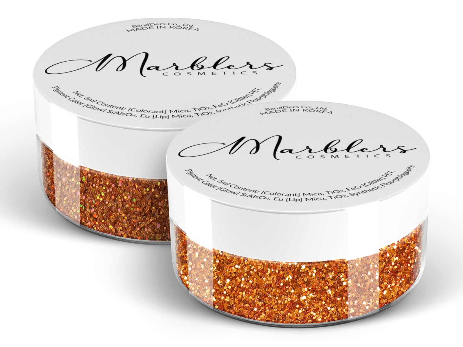 MARBLERS Cosmetic Grade Fine Glitter Duo [Copper & Holo Burnt Orange] 0.36oz (10g) | Non-Toxic | Vegan | Cruelty-Free | Eyeshadow, Nail Polish, Nail Art | Festival, Rave & Party Makeup | Body & Face — image 1