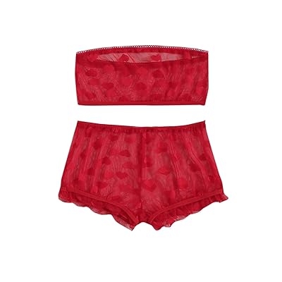 SheIn Heart Print Ruffle Lingerie Set with Shorts Sri Lanka Ubuy