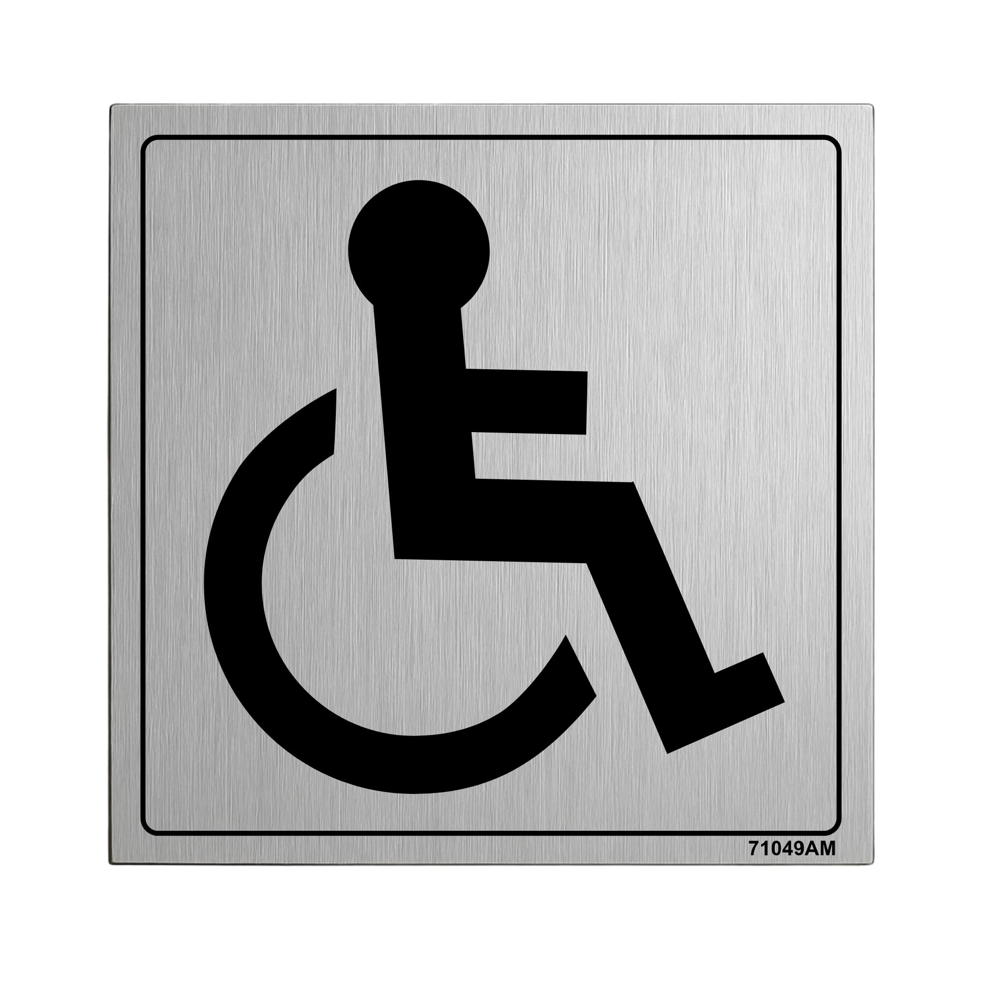 V Safety General Door-Disabled Toilet Sign - 150mm x 150mm - 3mm Brushed Alu Comp