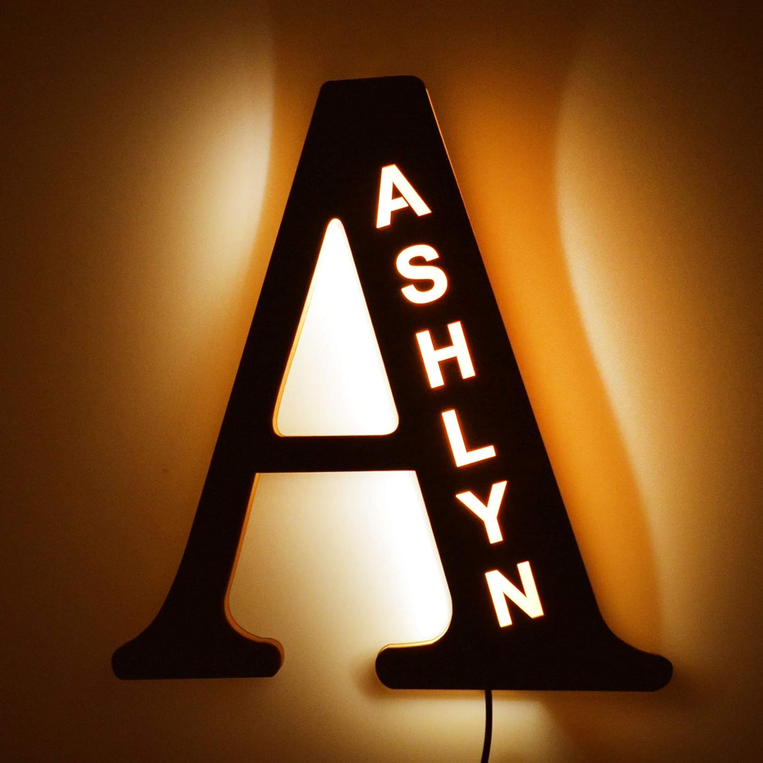 Personalized Decor Led Night Light Marquee Letter Lights Custom Wooden