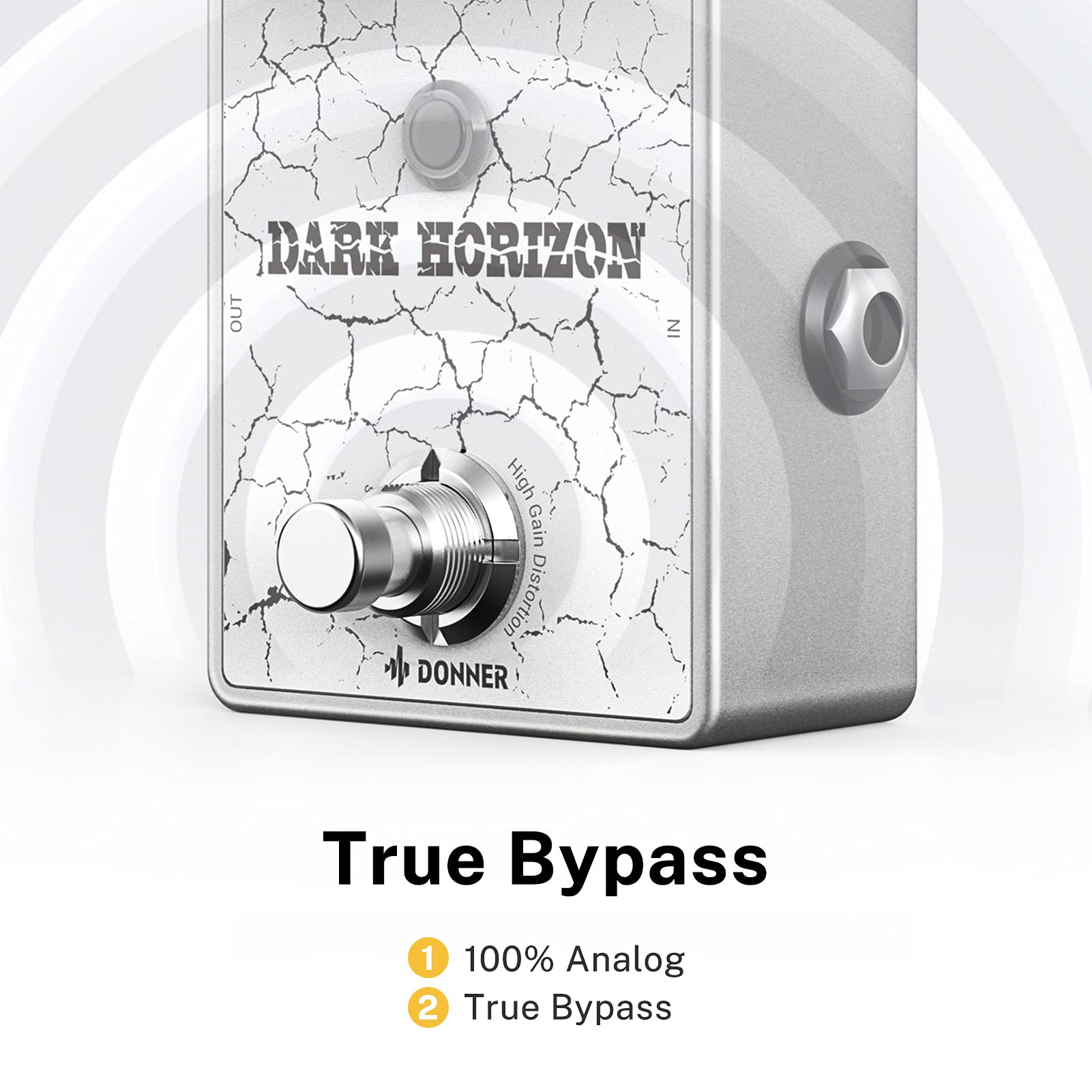 Donner Guitar Distortion Pedal, Dark Horizon Crunch Distortion Classic British Distortion Effect with 3-Band EQ True Bypass