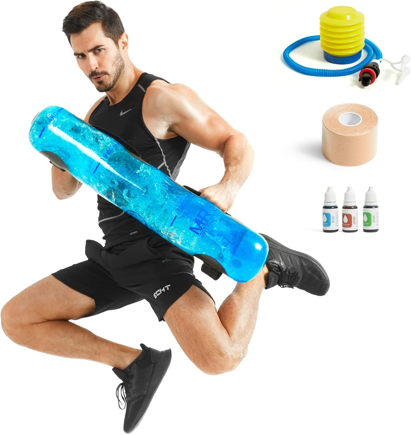 MRO Adjustable Aqua Bag, Sandbag Alternative, Power Bag with Water, Core and Balance Training Weight Bag, Portable Stability Home Gym Fitness Equipment for Full Body Workout (Cylinder -Max 30lbs) : Sports & Outdoors