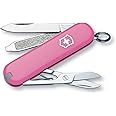 Victorinox Classic SD Swiss Army Knife, Compact, 7 Functions, Swiss Made Pocket Knife with Small Blade, Screwdriver and Key Ring - Cherry Blossom (Pink)